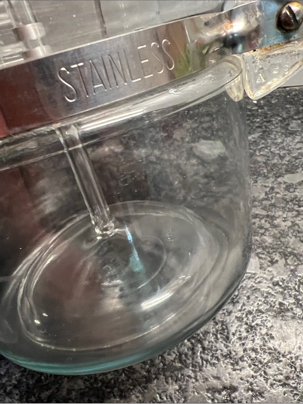 Pyrex Clear Glass Stovetop Coffee Percolator with Stainless Band - Picture 2 of 3